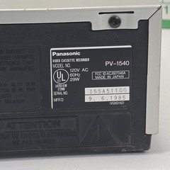 Panasonic PV-1540 Omnivision VHS VCR 4-Head Hi-Fi Stereo Tested