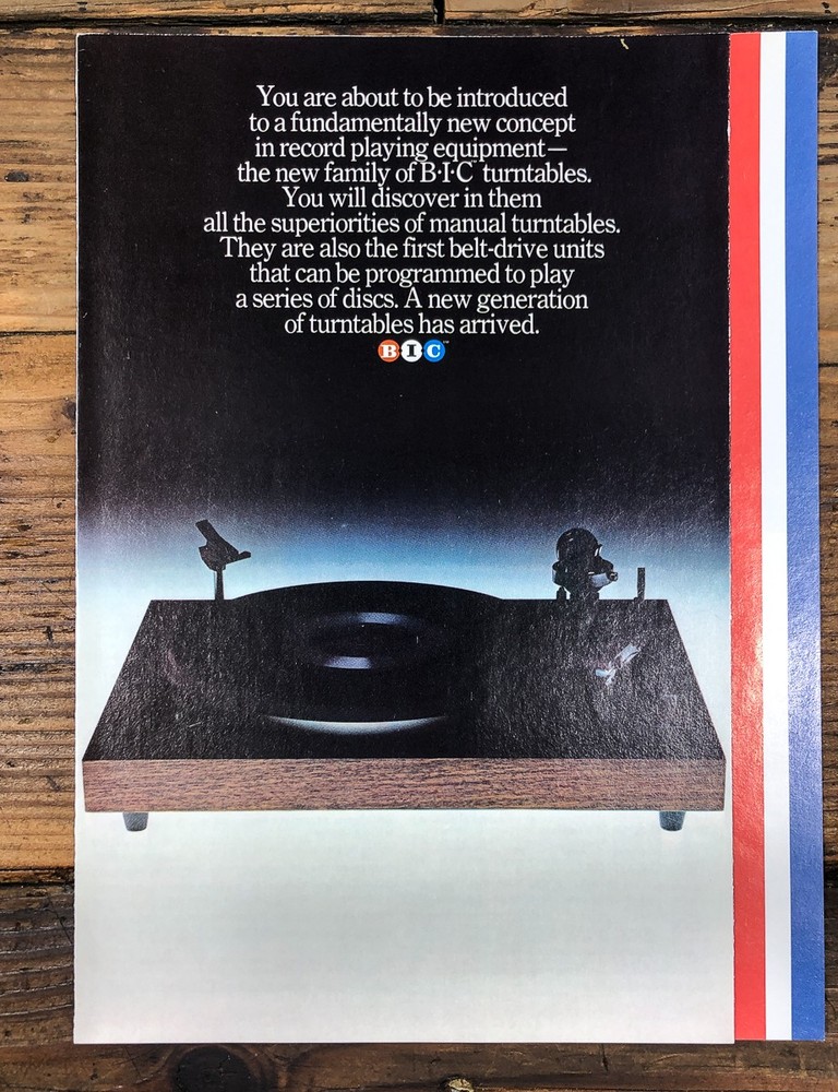 BIC Model 960 980 Record Player / Turntable Dealer Brochure *Original*