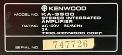 Vintage Kenwood KA-3500, 40W Stereo Amplifier, 1977, Pro. Serviced