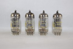 4 Tightly Matched Quad 1959 Raytheon BLACK Plate 12AX7 ECC83 Amplitrex STRONG