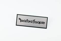 Rockford Fosgate Silver brushed aluminum Speaker Custom Logo Badge 106mmX39mm