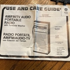 WORKING Vtg GENERAL Electric AM/FM/TV Audio PORTABLE Radio w/TUNEABLE Weather