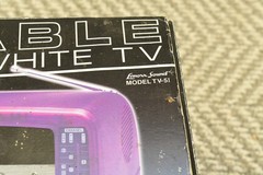Vintage Lenoxx Sound TV-5I 5” Portable CRT Television Clear PURPLE Retro TV