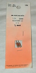 NOS (2) Archer Radio Shack Tandy 1.2k OHM 5% Tol 1/2 Watt Resistors 271-024 NIP