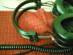 VTG Black Mura SP-502 Dynamic Stereo Headphones Plug In ~ Works!! Super Cool