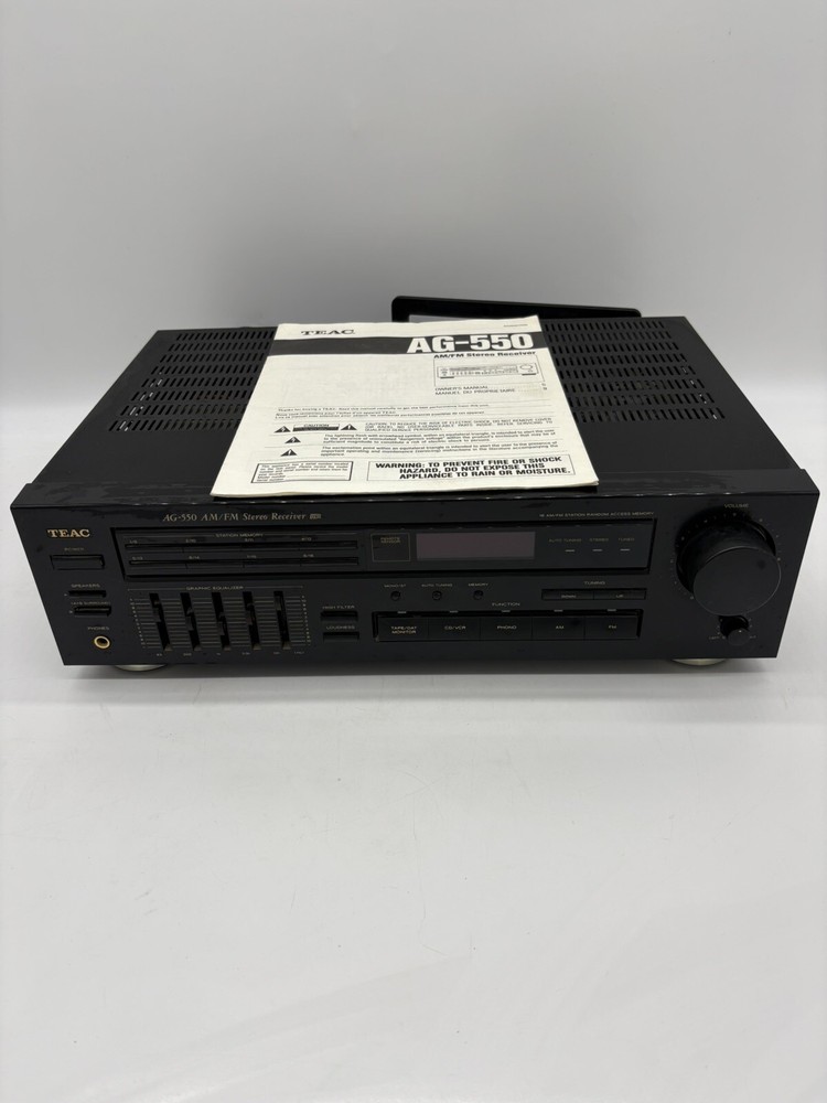 Vintage TEAC AG-550 AM/FM Stereo Receiver w/Graphic EQ & CD/VCR/PHONO WORKS