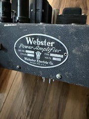 Rare Webster Type 45 Tube Power Amplifier W/ 45PS Supply As Is 6L6