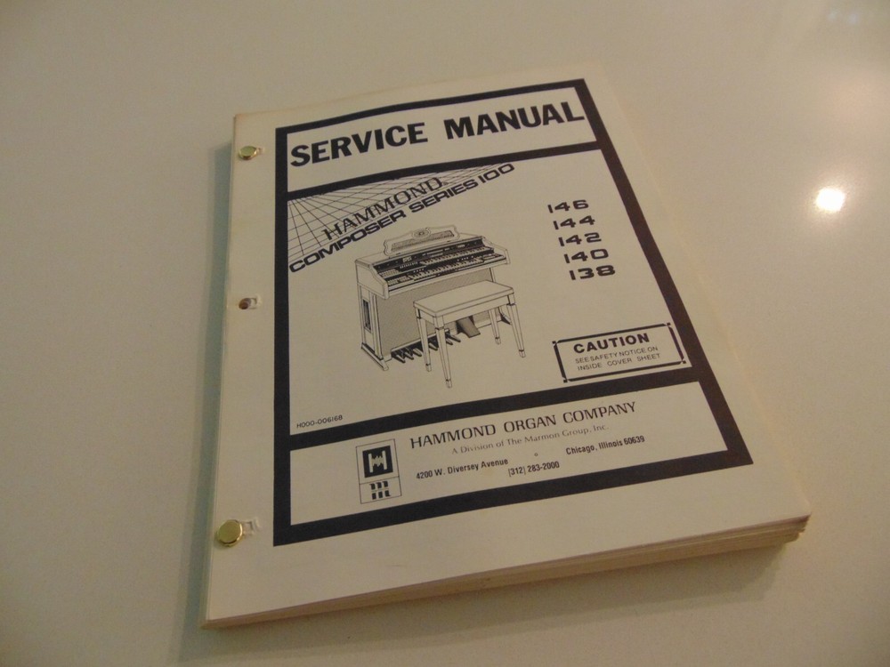 Hammond Composer Series 100 Service Shop Manual Schematics 146 144 142 140 138