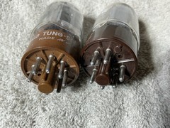 PAIR Vacuum Tubes 5881 RCA Tung-sol BROWN Tested On Amplitrex At-1000 82-85%