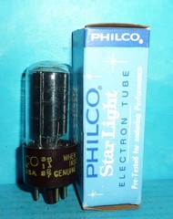Philco 5Y3GT Rectifier Tube Brown Base Black Plates D Getter NOS/NIB Tested