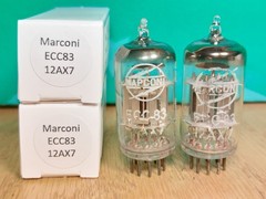 Pair of Marconi 12AX7 ECC83 Silver Plate Vacuum Tubes