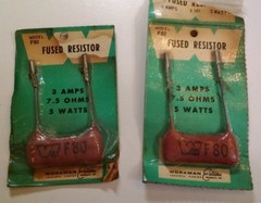 LOT of 2 Workman Fused Resistor F80 5 watts 7.5 ohms 3 amps NOS RARE VHTF