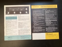 Vintage McIntosh Stereo Preamplifier Amplifier Sales Brochure Lot