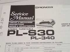 Pioneer Lot of 7 Turntable Original Service Manuals PL-4 7 C7 X5 S30 S70 516