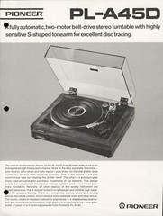 c1974 Pioneer PL-A45D Turntable Dealer Brochure Vintage HiFi Stereo Electronics