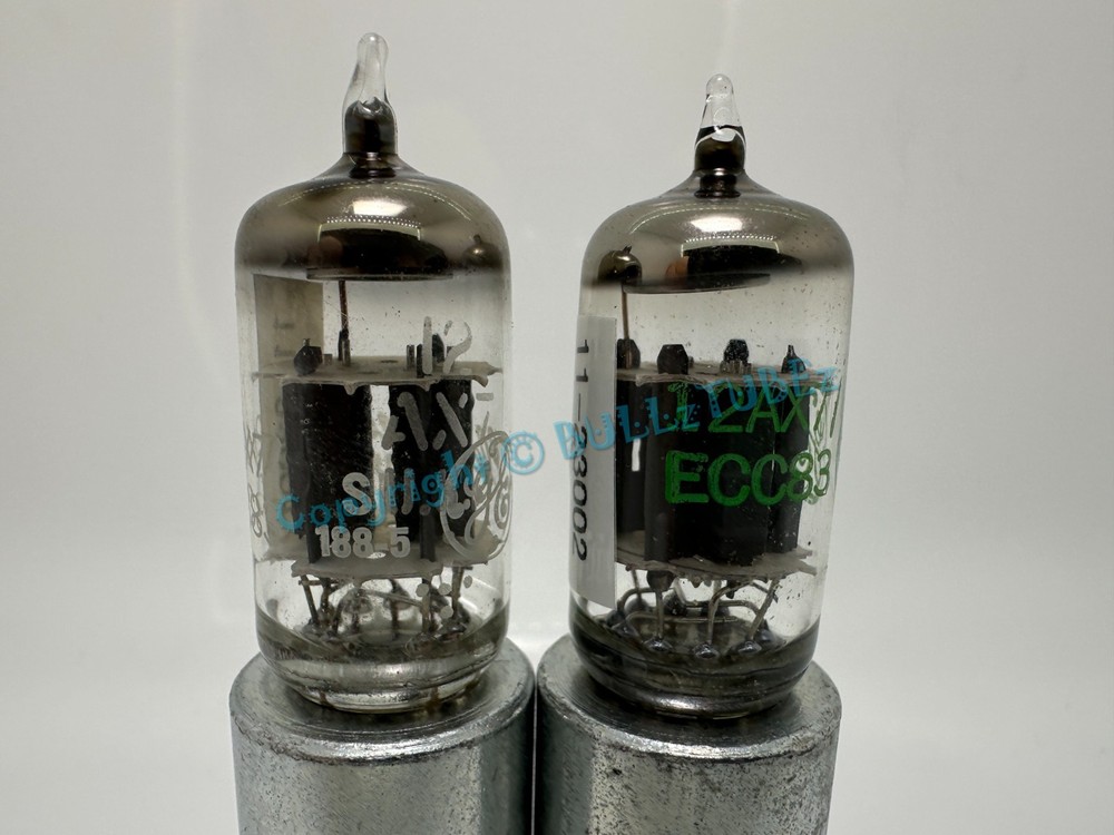 GE 12AX7 Short Gray Plates Ring Getter Tubes PLATINUM MATCHED on AT1000 ECC83