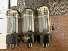 Three 6L6GC Sylvania Power Tubes Set Of 3 Amp Tubes Guitar Vintage Rare