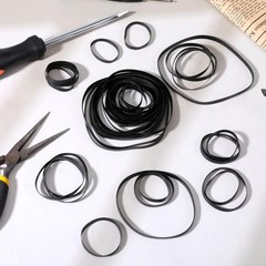 50 Pcs Cassette Rubber Belts for Tape Recorder Repair – 40-135mm Mix Size, 4mm W