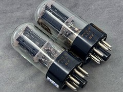 NOS Pair RCA 6SN7GTB Tall Bottle Matched Codes Black Plates D Getters Test NOS