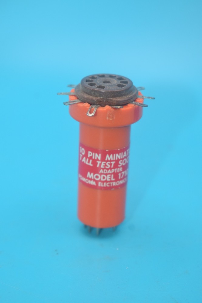 Pomona 10-Pin Miniature Tall Vacuum Tube Test Socket Adaptor – Model 1710