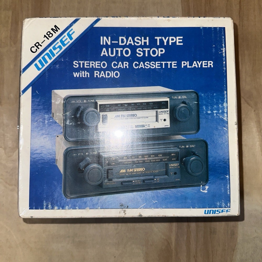 NEW VINTAGE UNISEF CR-18m IN DASH CASSETTE PLAYER RADIO UNINSTALLED