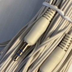 Vintage 3.5mm Mono Aux Audio Cable Headphone Jack 100 ft Long Gray. New!!!