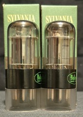 SYLVANIA 6SN7 GTB TUBE 1959 CHROME TOPPED HALO BLACK PLATES MATCHING SET