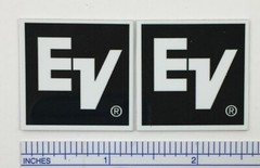EV Electro-Voice ElectroVoice Speaker Badge Logo Emblem Square Aluminum Pair