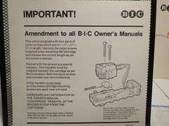 Vintage 1970’s BIC 1000 Turntable Owner’s Manual, Warranty Card & More – Nice