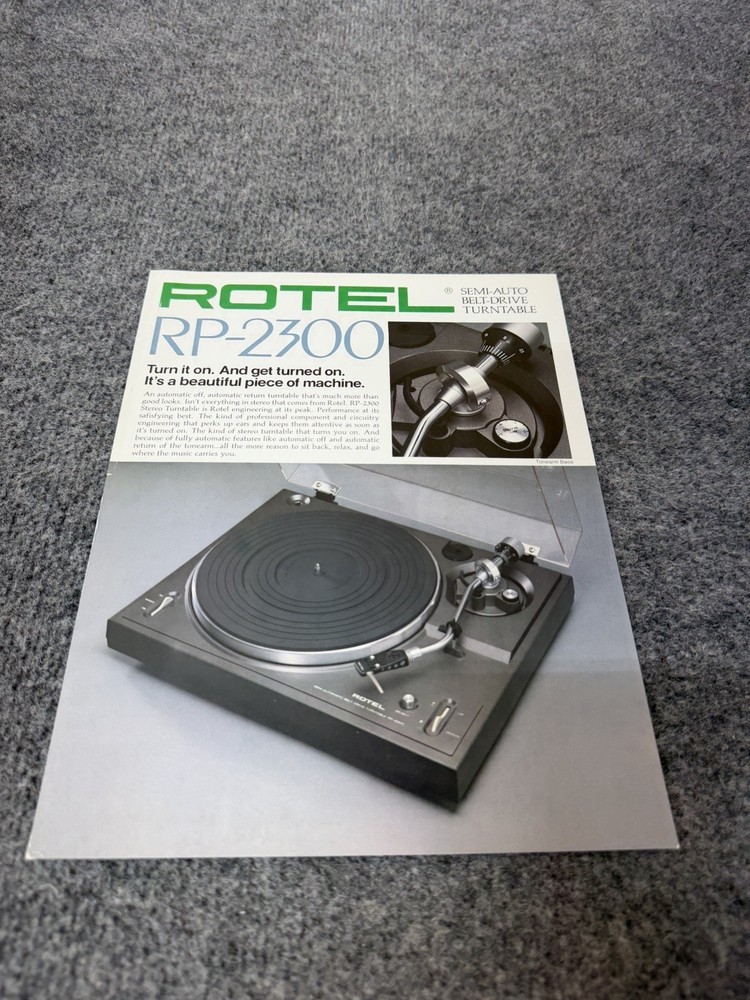 ⭐️Original Rotel RP-2300 Stereo Turntable Dealer Sales Brochure Very Nice!⭐️