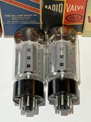 Super Rare Pair LINDAL JAPAN FAT BOTTLE EL34 6CA7 Tubes Matched @ 38 & 38 M/A