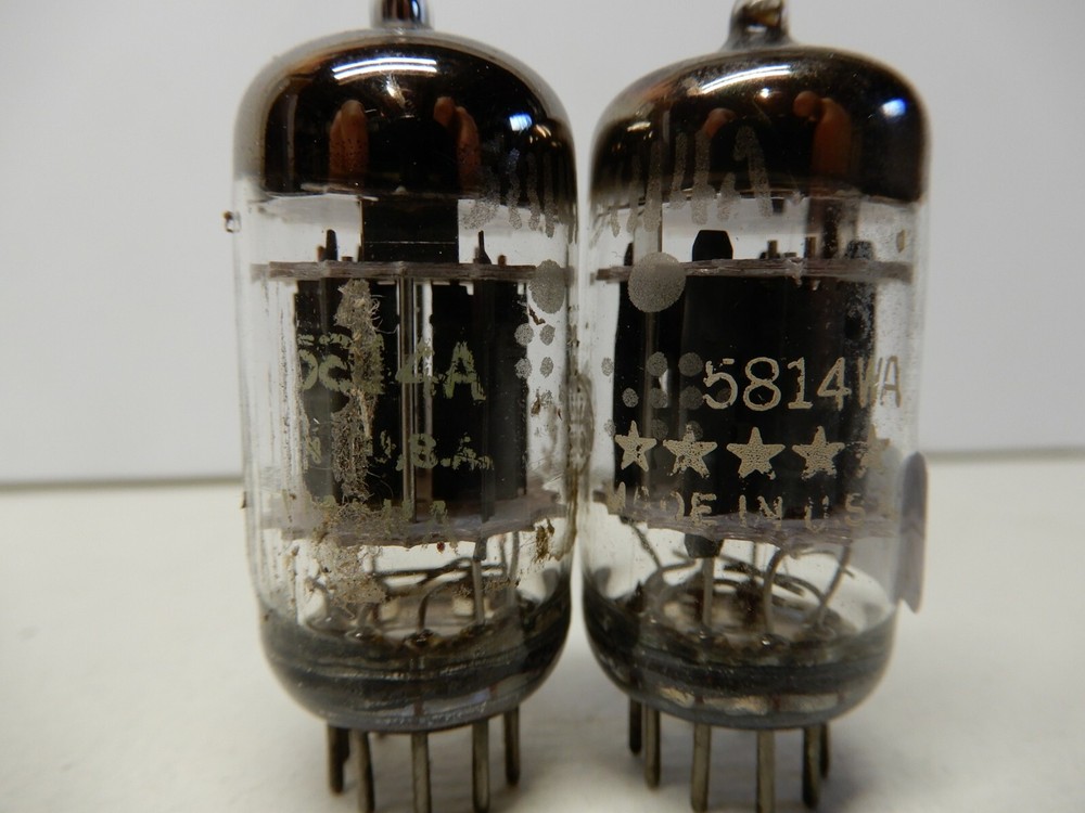 GE 5814A (WA) Vacuum Tubes (2) One 5 Star Strong 91/90% and 100/100% Gm