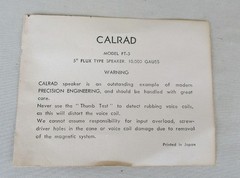 Calrad 22A42 Model FT-5 8-Ohm 5″ Flux Type 10,000 Gauss Speakers NOS Pair Boxed
