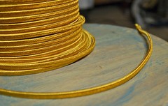 Gold 2-Wire Cloth Covered Cord, 18ga. Vintage Style Lamps, Antique Lights, Rayon