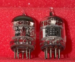 Two GE 6386 Tubes /Amplitrex Tested / D Getters / x3 Mica / Black Plates 1950’s