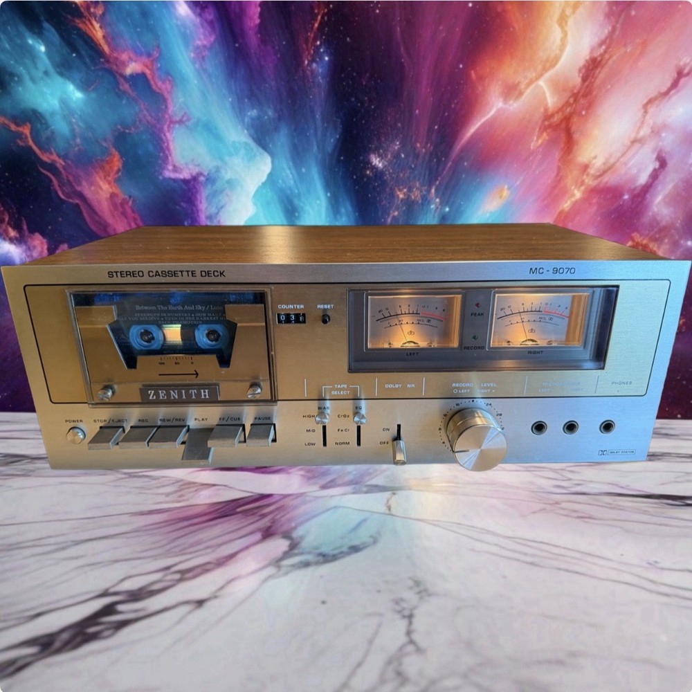 Vintage Silver Zenith MC-9070 Cassette Deck VU Meters High Fidelity SERVICED 🔥