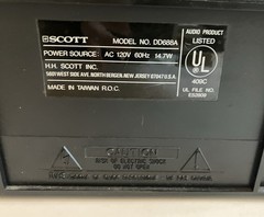 Scott DD688A Stereo Duel Cassette Deck For Parts or Repair As Is