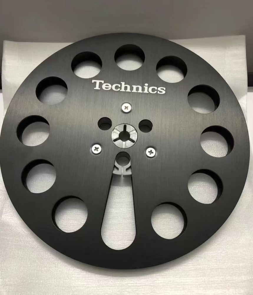 A pair black TAPE REEL Technics RT909 7″ inch Light Metal Aluminum Take Up Reel