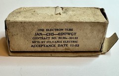 Sylvania JAN-CHS 6SN7WGT 1952 Brown Base Chrome Dome Tube Tested 2650/2800