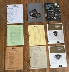 Vintage 80’s JBL Catalogues, Spec Sheets, Etc. Approx 100