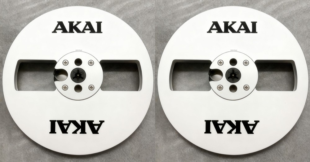 One Pair Silvery TAPE REEL Akai 7” inch Light Metal Aluminum Take Up Reel
