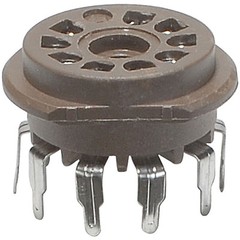 9-Pin Tube Socket Belton Micalex PC Mount Spread Leads