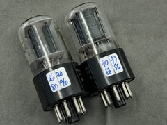 (2) RCA 6SN7GTB Vacuum Tubes Long Black Plates Bottom D Getters Tests Strong