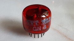 NIXIE TUBE, Red Glass, TESTED, ITT, GN-4, ENGLAND,,6844A,,,,,Vintage