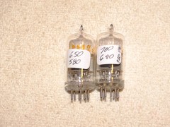 2 x JW-5755 Western Electric Tubes*Clear Top*Very Strong Pair*1954-5*Military*#8