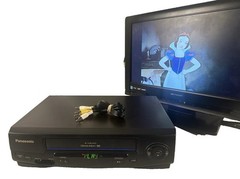 Panasonic Omnivision PV-V4021 Blue Line 4-Head VCR Player w A/V Cable Tested