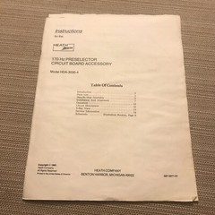 Heathkit hda-3030-4 170 Hz Preselector Circuit Board Accessory Manual