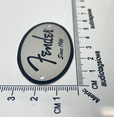 Fender Spaghetti Logo for Interior Case Badge Custom Made Silver Aluminum 1946