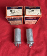 NOS MALLORY 15 uF 450V Capacitor good! type F.P. but without Paper Label 1″ dia