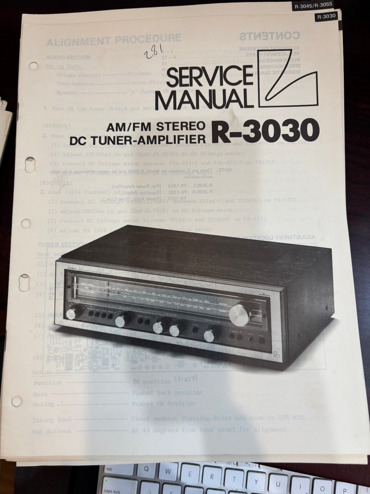 ORIGINAL LUXMAN R-3030 R3030 Repair & Service Manual **ORIGINAL**